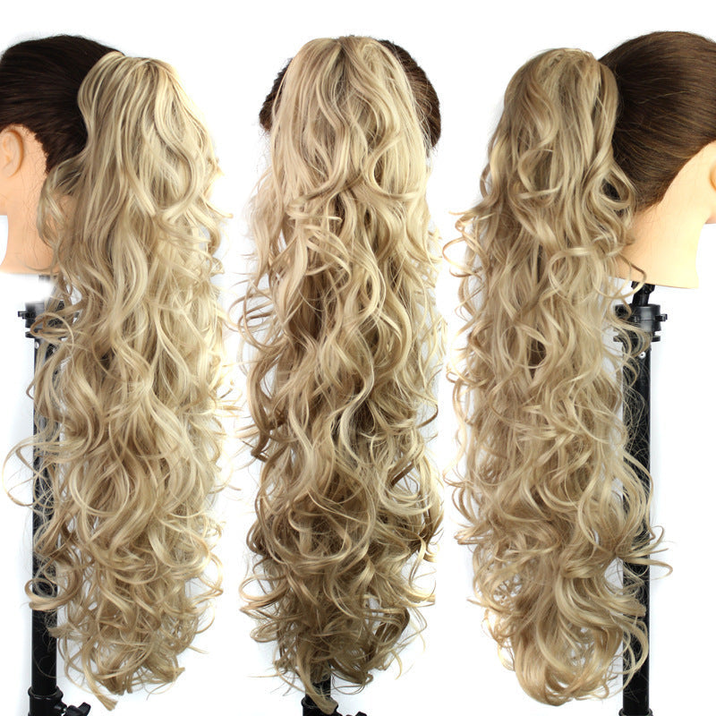 US EU Female Wig Chemical Fiber Ponytail Clip Long Curly