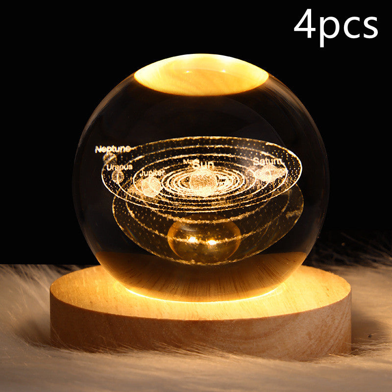 LED Galaxy Crystal Ball 3D Moon Lamp