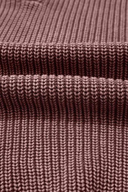 Mineral Wash Knit Button Polo Collar Sweater