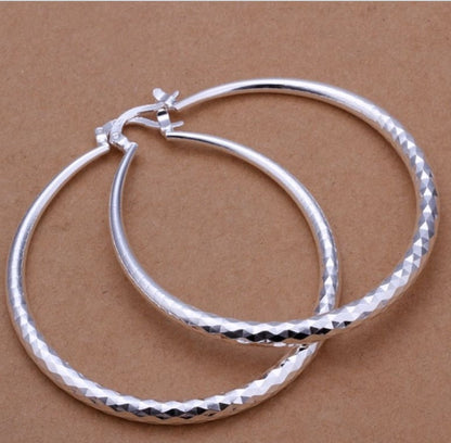 Exaggerated 925 Silver Large Hoop Earrings
