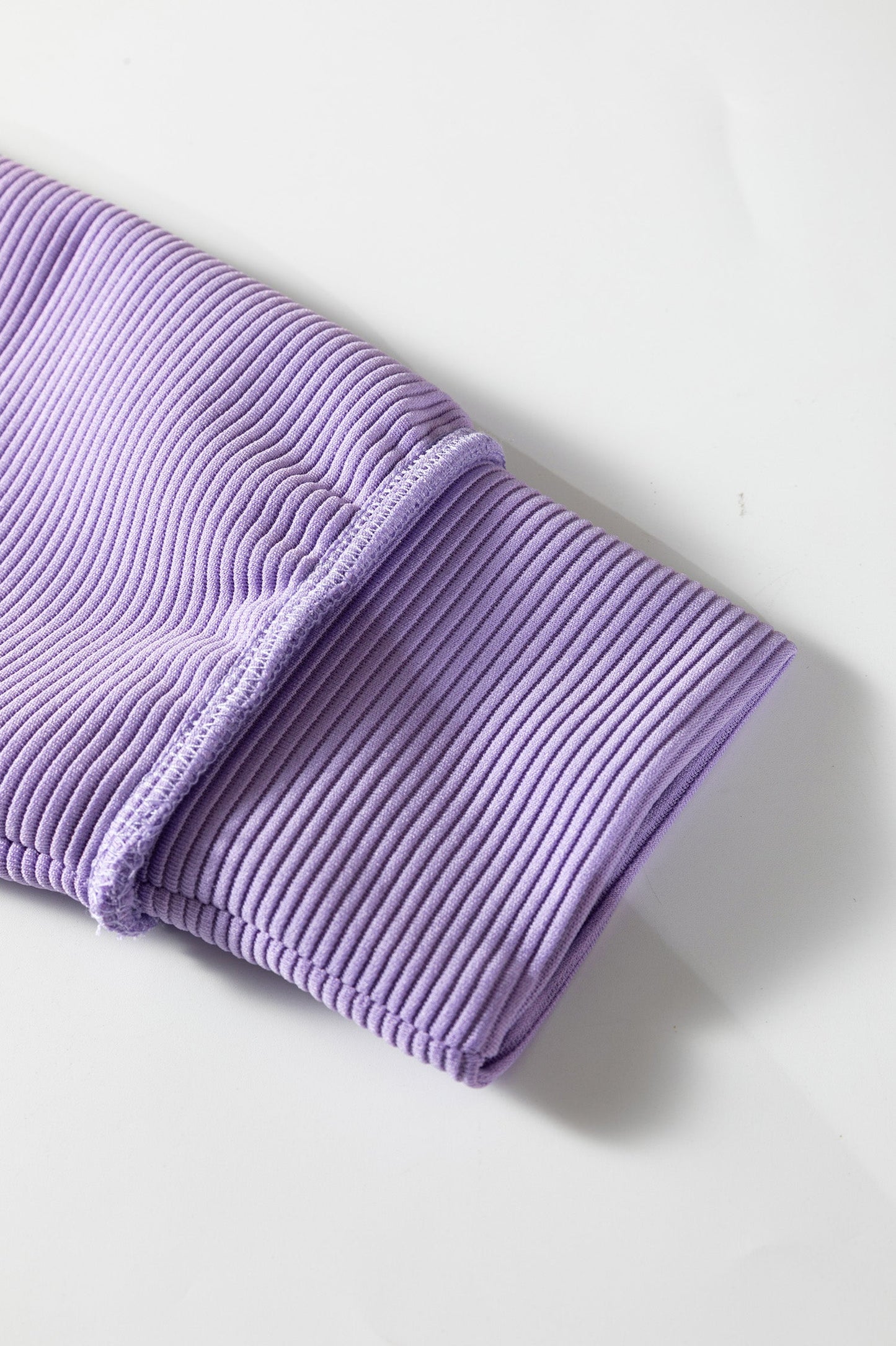 Horizontal Ribbed Exposed Seam Pullover