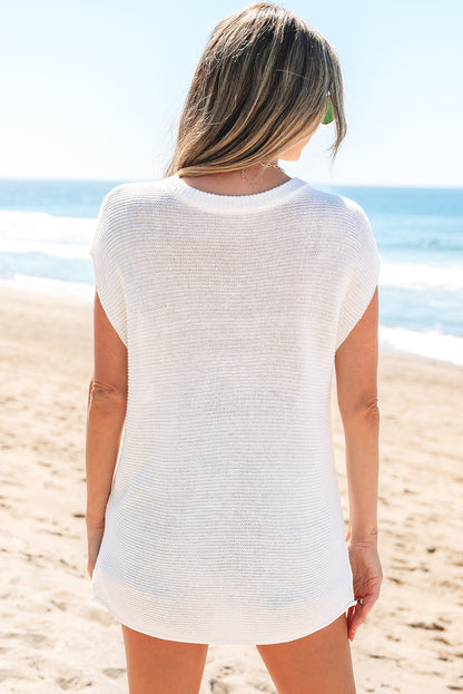Solid Side Slit Sweater Tee