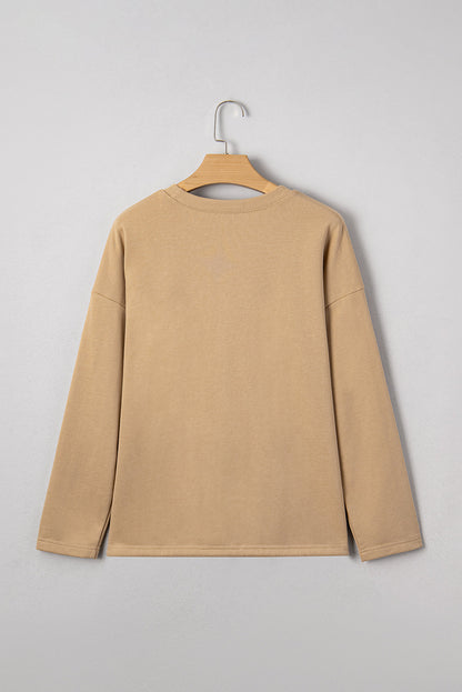 88 Drawstring Hem Long Sleeve Top