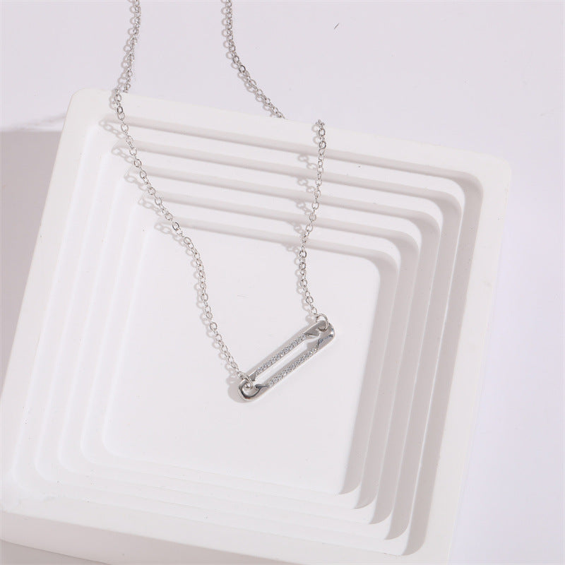 Zircon Pendant Clip 14k Necklace