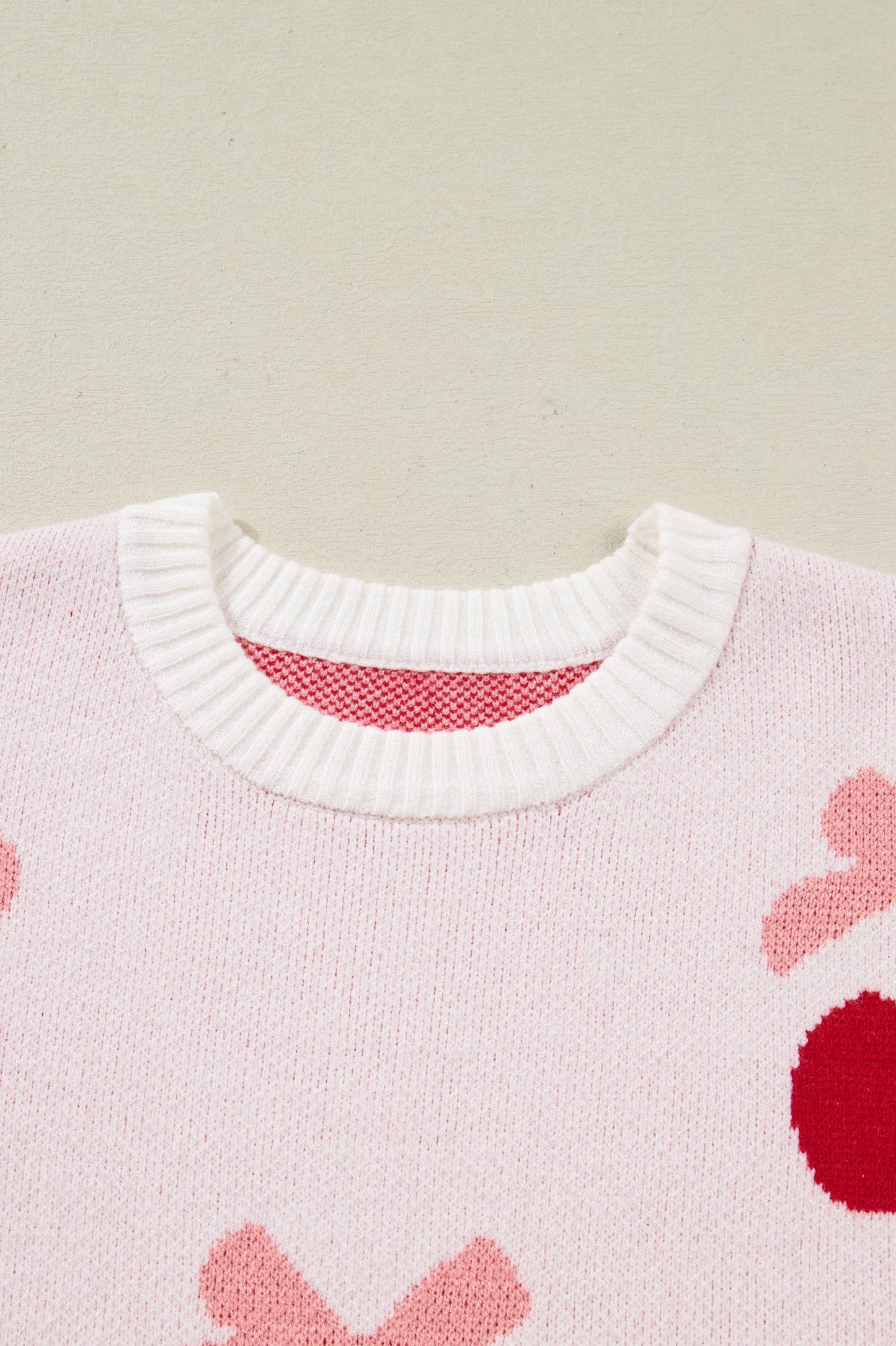 Valentine Bow Tie Cherry Drop Shoulder Sweater