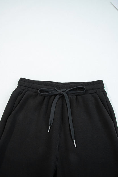 Solid Quarter-Zip Top and Drawstring Pants Set
