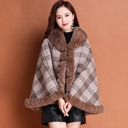 Cape And Shawl Coat Women's Thickened Cloak