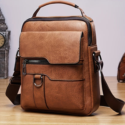 Men's New PU Leather Shoulder Crossbody Bag