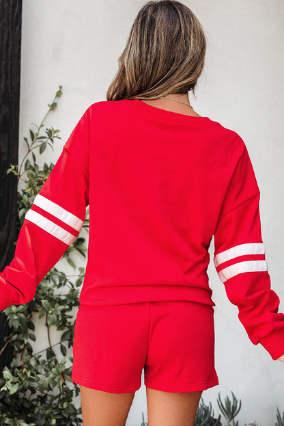 Varsity Stripe Sweatshirt and Short Set