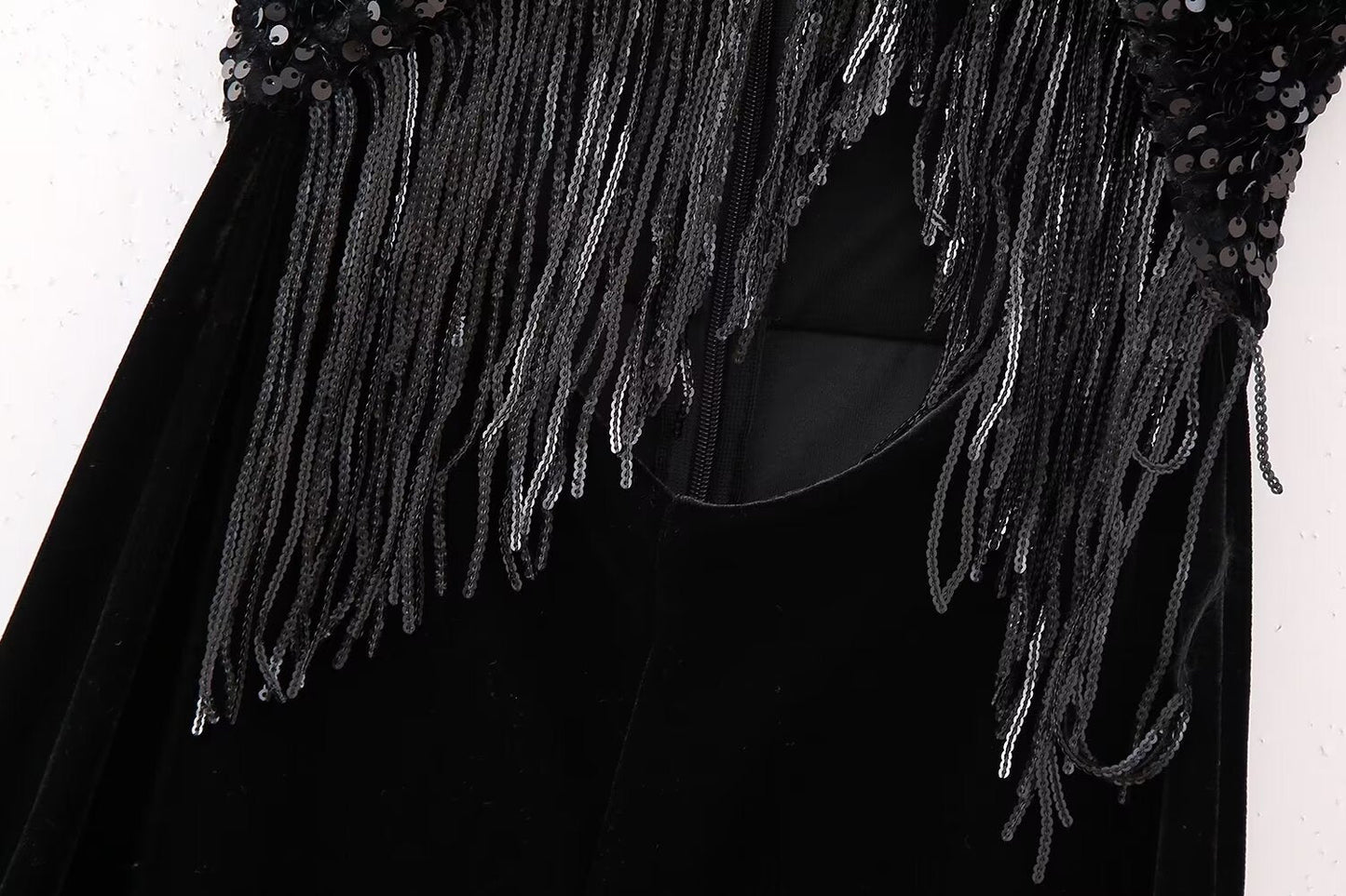 New Halter Backless Tassel Beads Decoration Jumpsuit