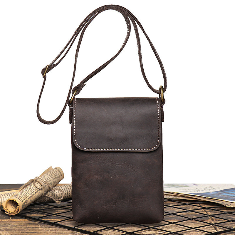 Crazy Horse Leather Crossbody Shoulder Bag
