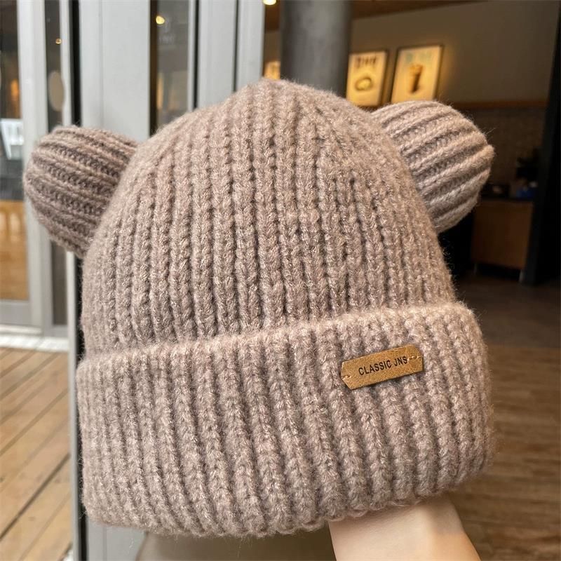 Autumn And Winter Bear Ears Wool Warm Hat