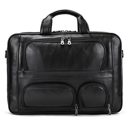 Men's Leather Briefcase Large Capacity 17-inch