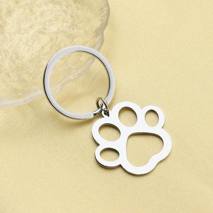 Pet Collar Hollow Paw Handbag Pendant