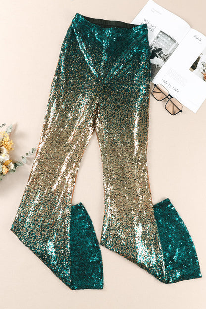 Gradient Sequined High Waist Pants