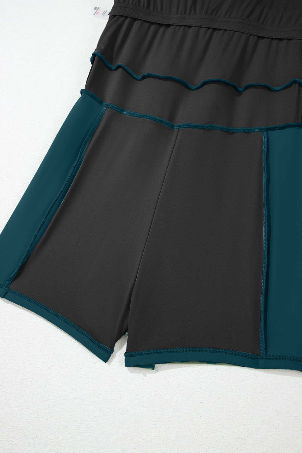 Contrast Edge Ruffle High Waist Swim Dress