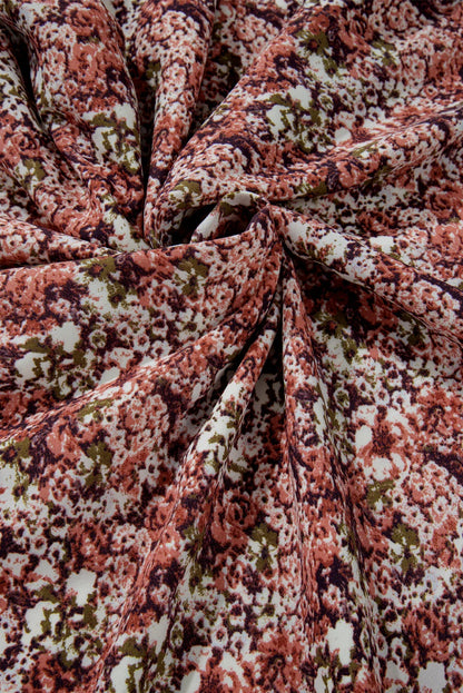Floral Split Front Tiered Frill Midi Dress
