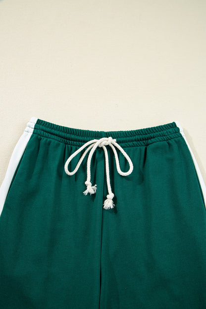 Solid Varsity Stripe Top and  Pants Set
