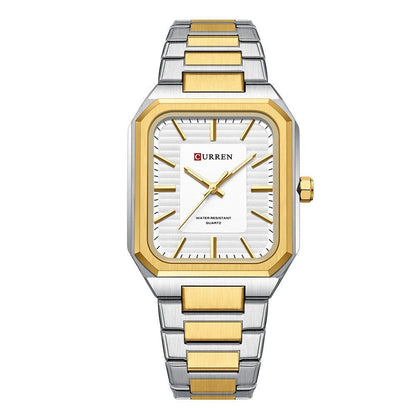 Men's Fashion Steel Band Business Square Quartz Watch