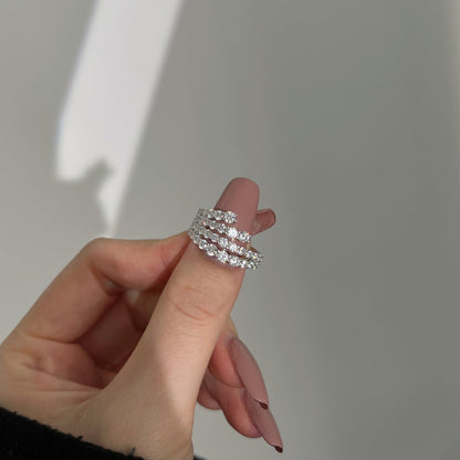 Sterling Silver Zircon Fashion Ring