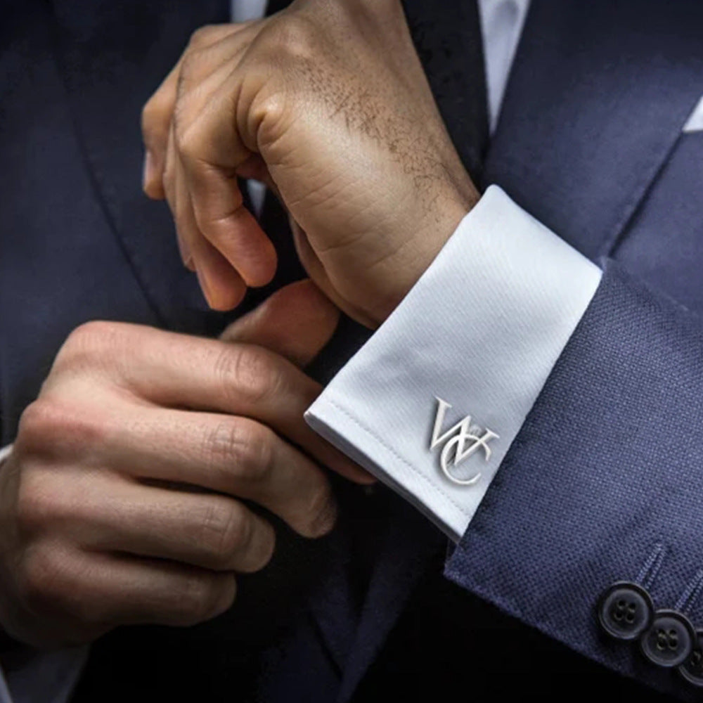 Frosted Name Abbreviation Cufflinks