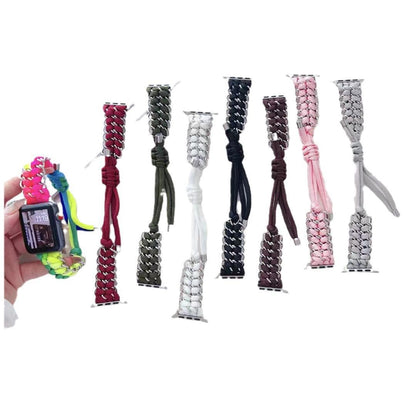 Nylon Watchband Metal Chain Creative Weaving