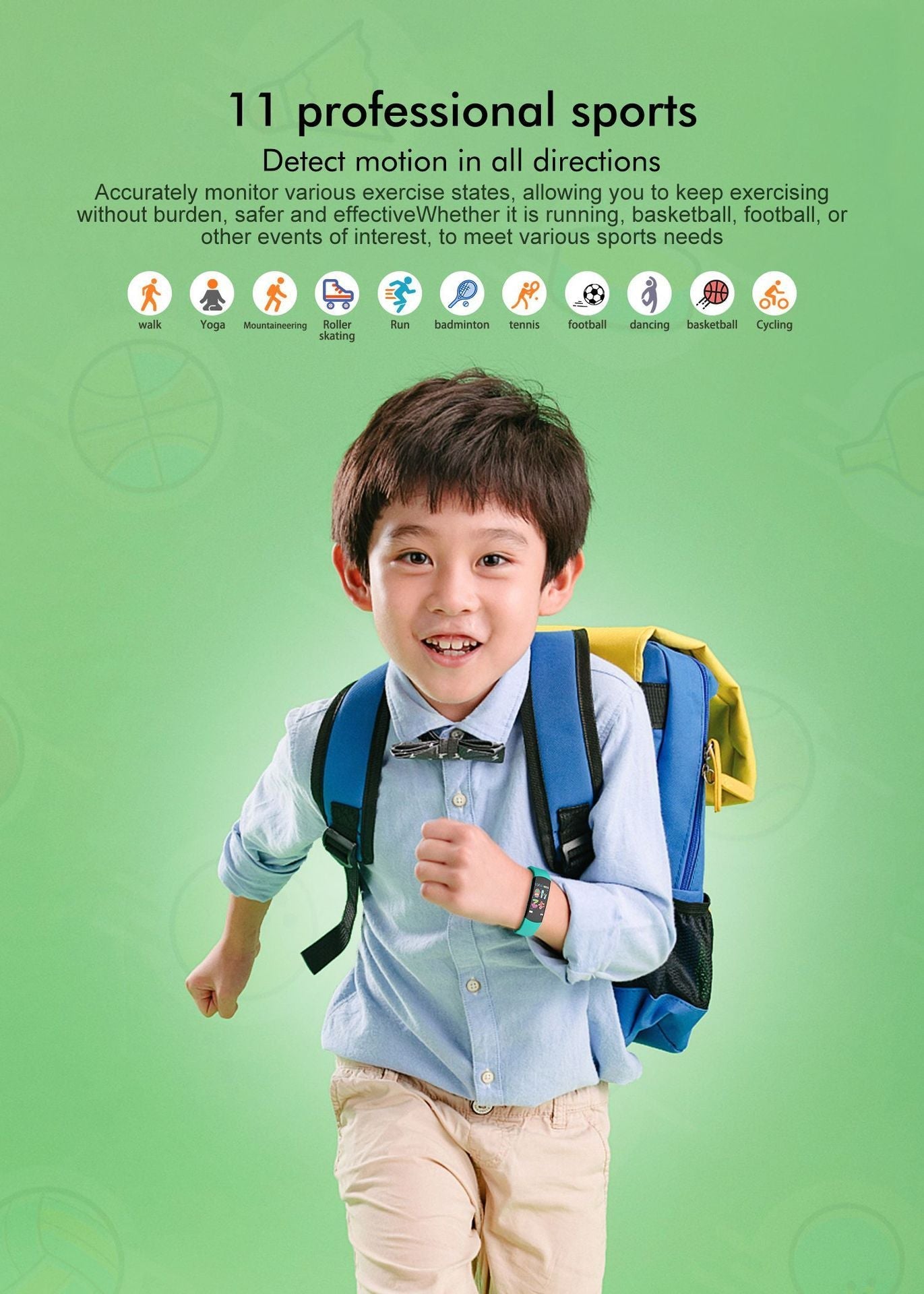 Children's Bracelet: Heart Rate, Blood Oxygen, Step Counter