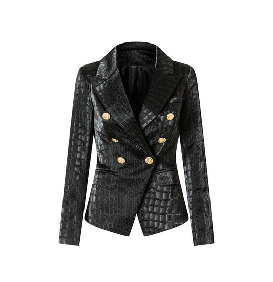Crocodile Leather Slim-fit Jacket