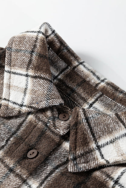 Plaid Flannel Chest Pocket Boyfriend Shacket