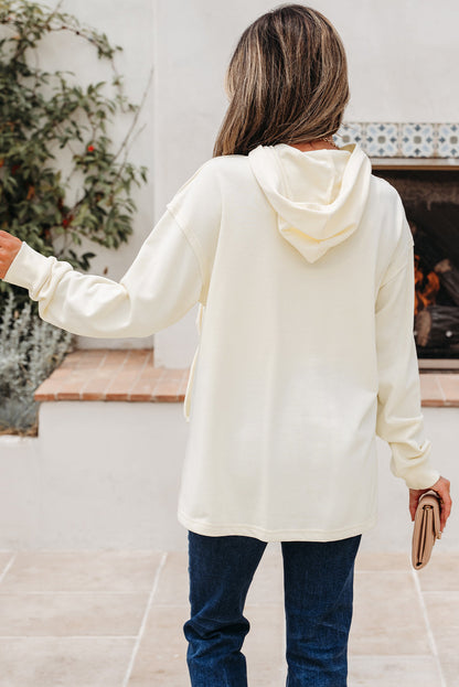 Solid Bow Tie Long Sleeve Hoodie