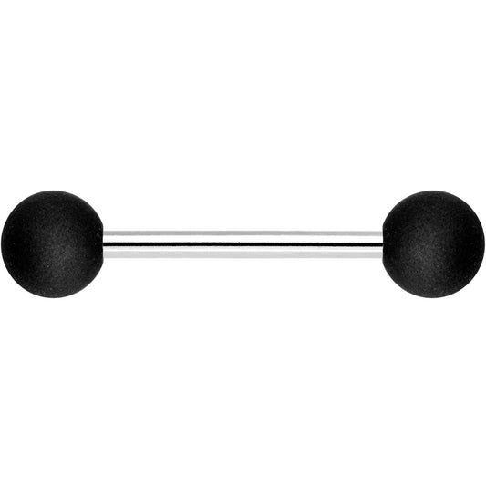 Black Silicone Coated Acrylic Ball End Barbell Tongue Ring