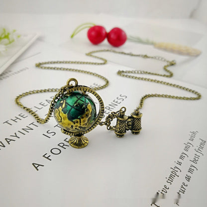 Telescope Earth Sweater Chain Necklace