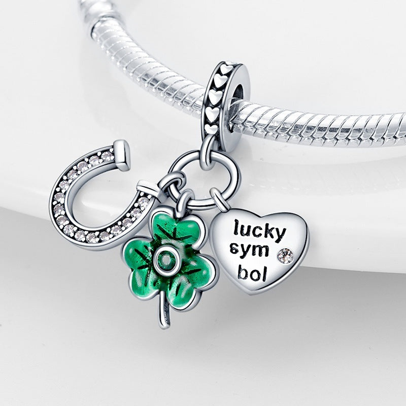 Lucky U-shaped Horseshoe Clover Pendant