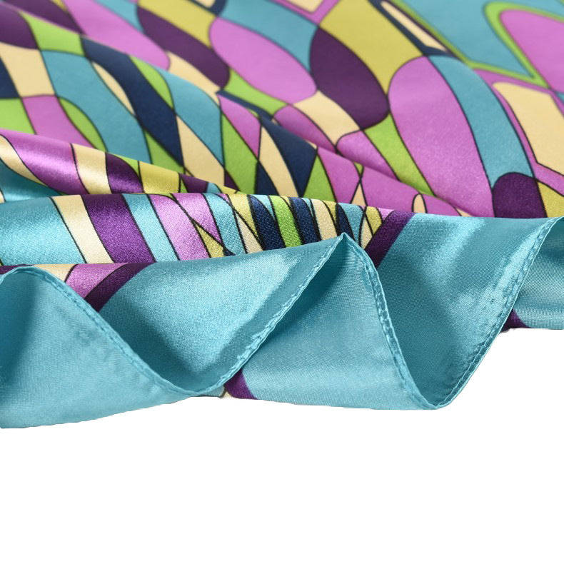 Geometric Silk Large Kerchief Women's Headscarf
