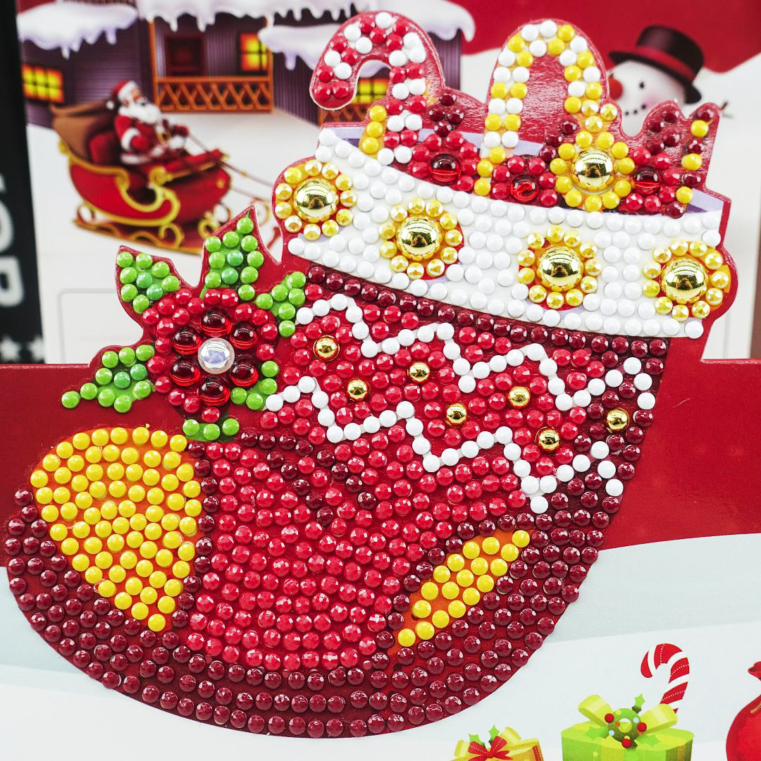 Christmas DIY Diamond Painting Greeting Cards 5D Cartoon Birthday Postcards