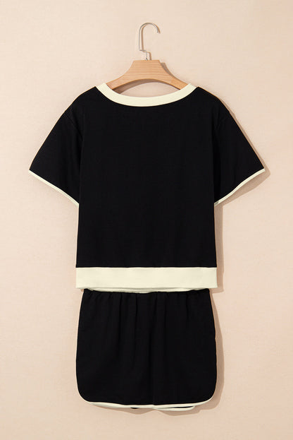Colorblock Short Sleeve T-Shirt and Skort Set