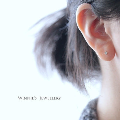 Gold-Plated Sterling Silver Carbink Square Stud Earrings