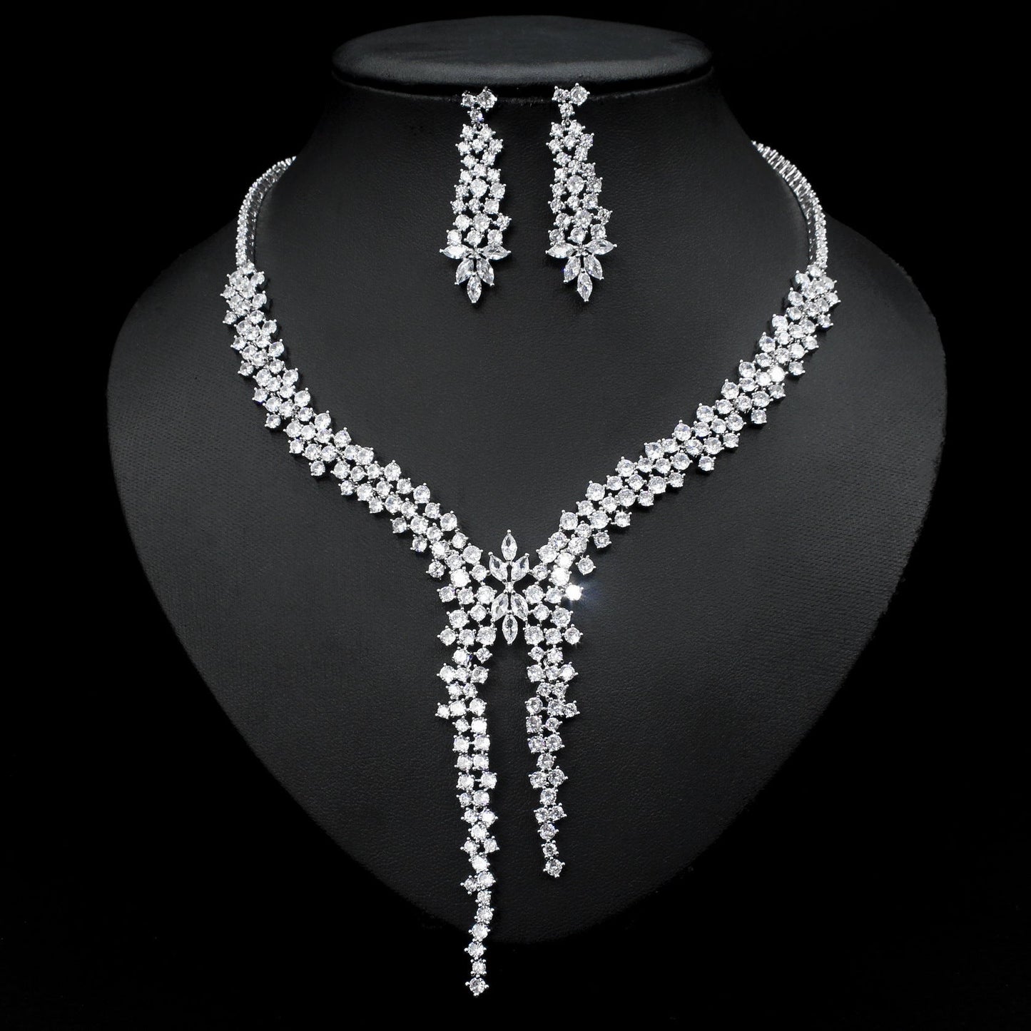 Zircon Earrings and Necklace Set