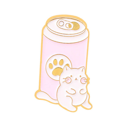 Golden M Badge Kitty Brooch