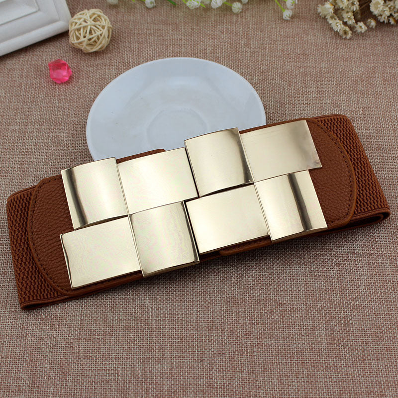 Metal Buckle Elastic Waistband