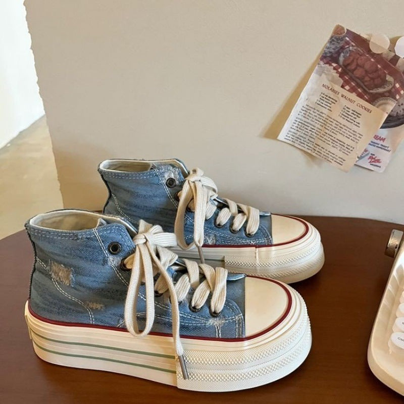 High-Top Lace-Up Casual Shoes