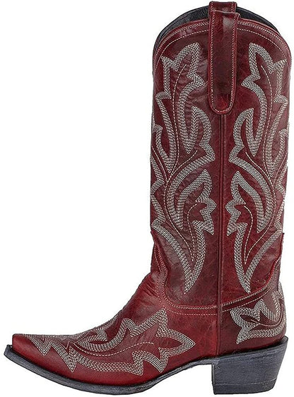 Plus Size Embroidered Long Rider Boots