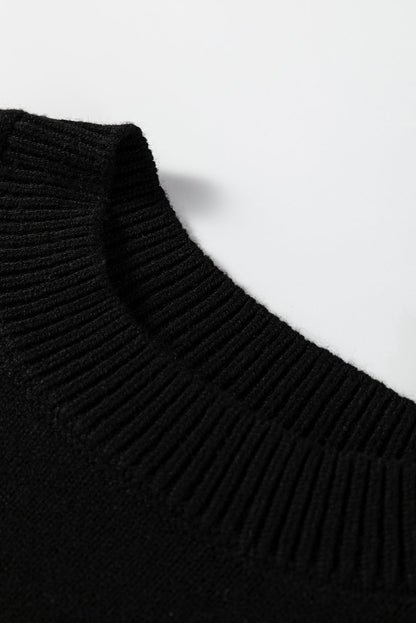 Colorblock Crew Neck Drop Shoulder Sweater