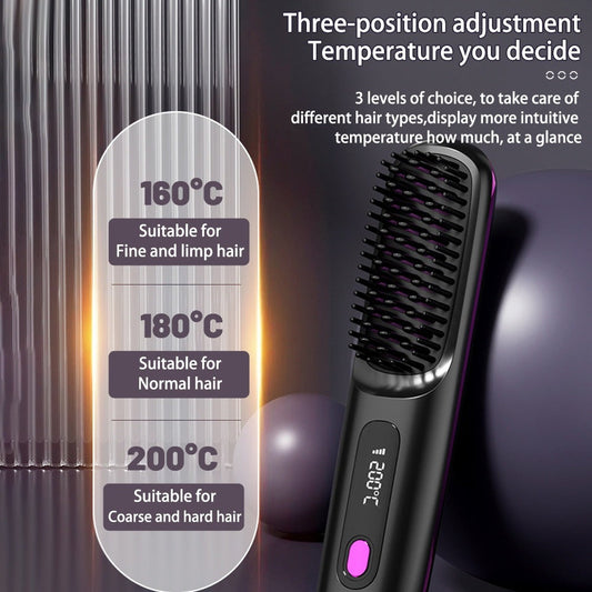 2 In 1 Wireless Hair Straightener USB Charging