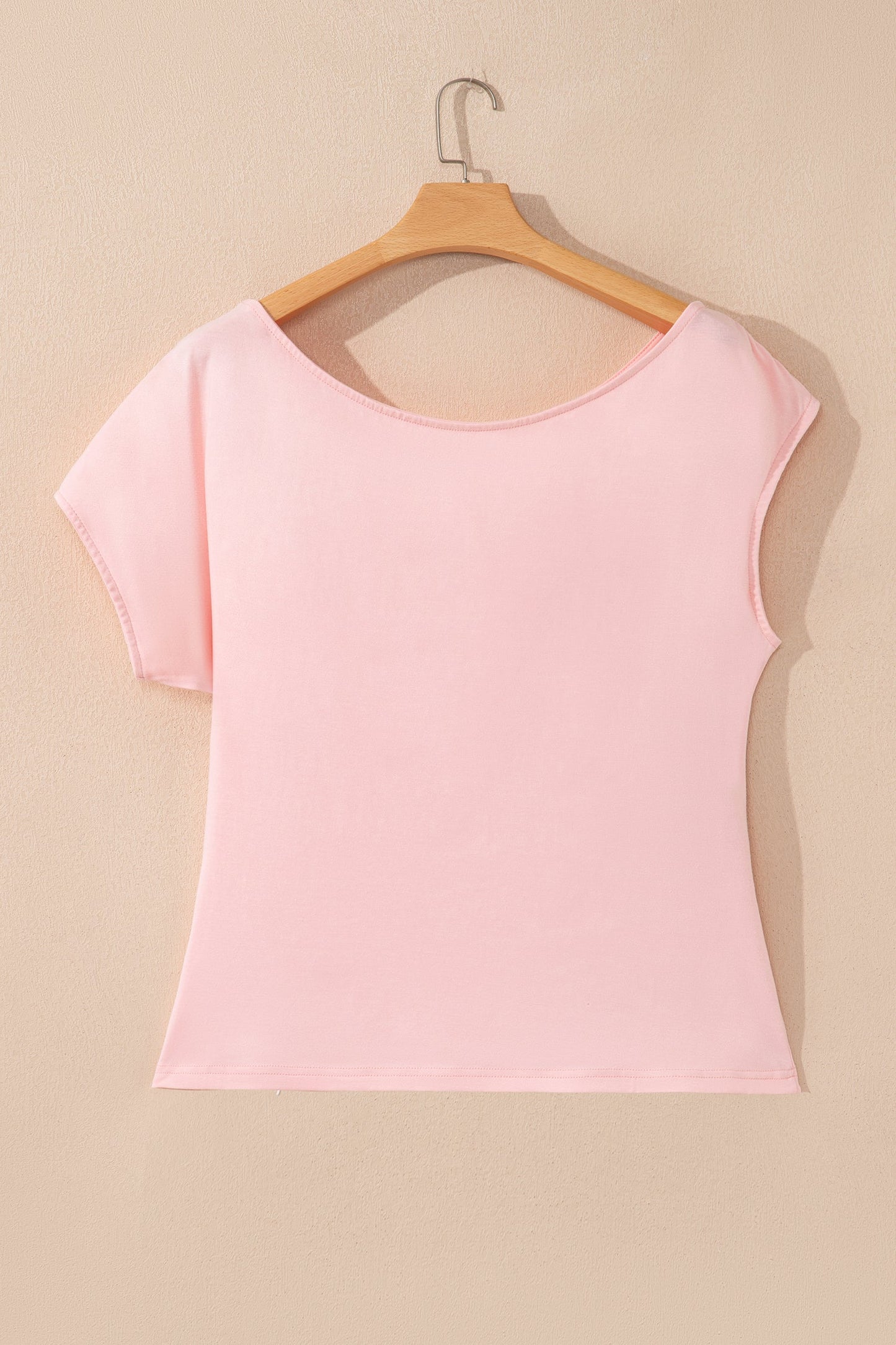 Plus Size Solid Asymmetric Neck Blouse
