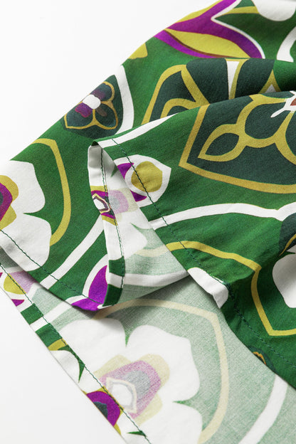 Plus Size Mix Floral Patchwork V-Neck Dress