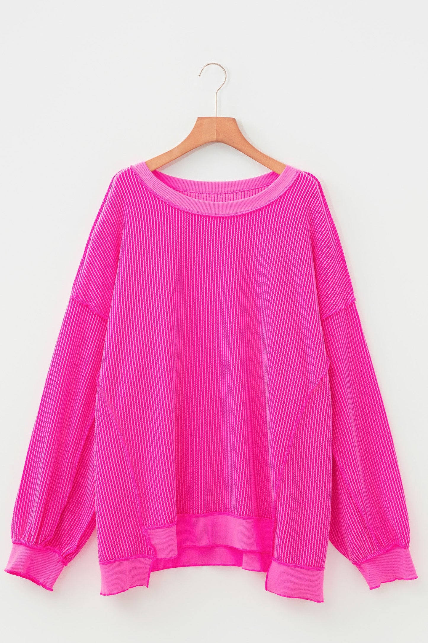 Plus Size Drop Shoulder Uneven Hem Top