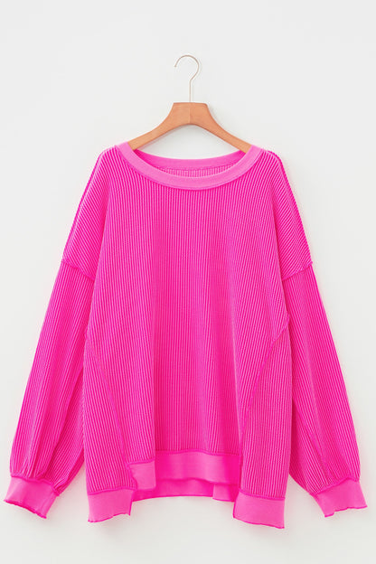 Plus Size Drop Shoulder Uneven Hem Top