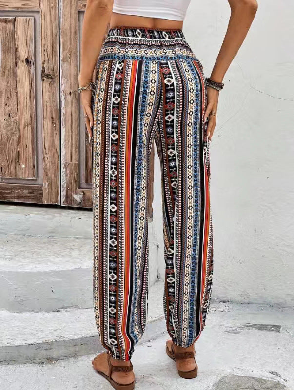 Floral Print Loose Tapered Jumpsuit with Pockets