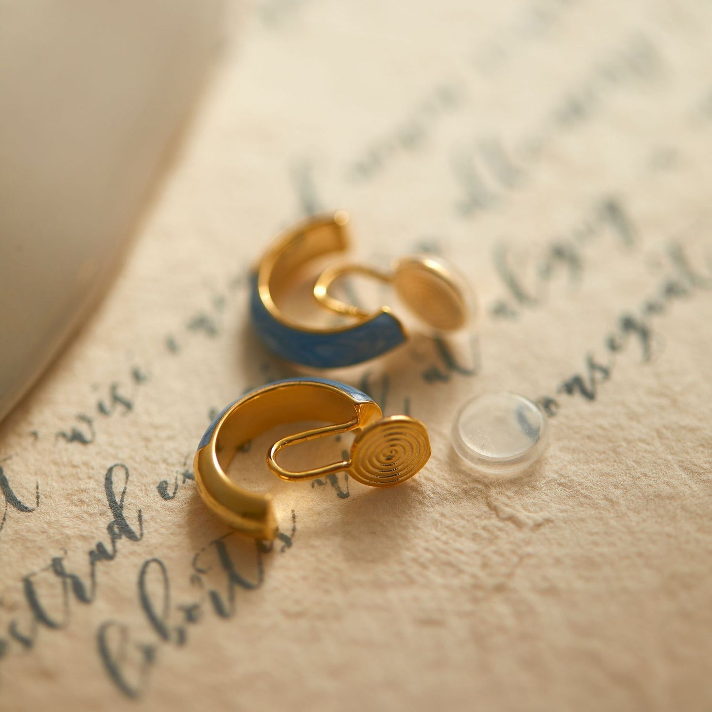 Enamel Simple Ring Ear Clip No Piercing